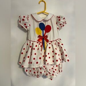 COPY - Vintage Birthday/Balloons Romper/Dress/one piece ~1.5-2 y